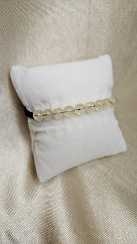 Bransoletka z cytrynem na czarnym sznurku – naturalne kamienie, handmade